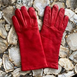 Genuine Italian red leather gloves